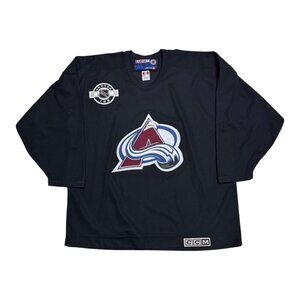 Vintage Y2K Colorado Avalanche Centre Ice NHL Black Hockey Jersey Mens XL